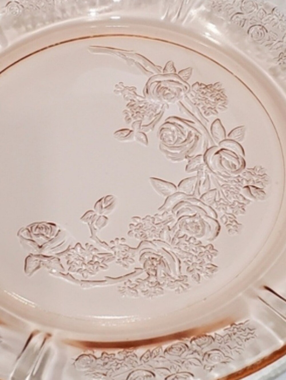 1930s (4) Sharon Pink Depression Glass 9" Roses Plates by Federal Glass (Set 1) - Picture 12 of 12
